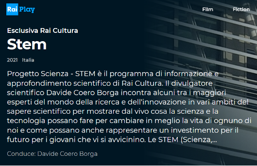 CNR-IRSA E IL SUO CONTRIBUTO AL PROGETTO SCIENZA – STEM DI RAI CULTURA.