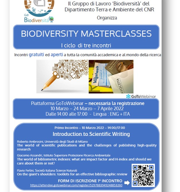 CNR-IRSA protagonista delle ‘Biodiversity Masterclasses’.