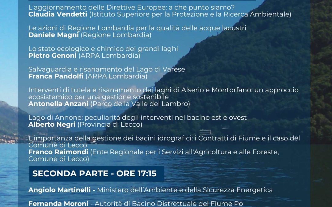 Tavola Rotonda “Gestione sostenibile degli ecosistemi lacustri: una sfida tra pressioni locali e globali”