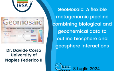 seminario “GeoMosaic: A flexible metagenomic pipeline combining biological and geochemical data to outline biosphere and geosphere interactions”.