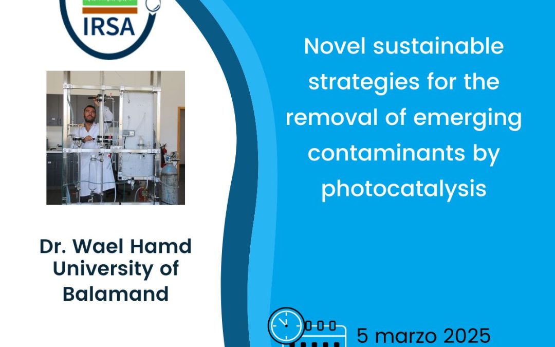 Webinar: Novel sustainable strategies for the removal of emerging contaminants by photocatalysis